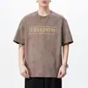 Verano 2026 Nueva Camiseta de Manga Corta Estilo Americano Hombre Marca de Moda Holgada Talla Grande Algodón Manga Media Delgada Casual