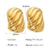 Pendientes Retro de Corazón Estilo Ins Europeo y Americano, Acero Inoxidable Dorado de 18K, Pendientes de Botón Geométricos de Línea Niche de Alta Gama
