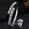 Pulseira Gota Europeia e Americana Transfronteiriça, Design de Nicho de Luxo Leve Personalizado Anel Aberto Totalmente Zircônia Joia Feminina