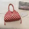 Bolso de hombro casual de moda estilo coreano, elegante bolsa de tela grande de alta capacidad para el trabajo y los viajes, bolso de mano casual vintage de lunares