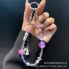 Cadena Creativa Colgante para Funda de Teléfono Móvil Cadena Estilo Ins Accesorios con Cuentas Lanyard DIY de Flores Llavero Colgante de Corazón Estilo Corto