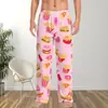 Pantalones de pijama para hombre de venta caliente transfronteriza, nueva colección Primavera 2026, con estampado digital 3D de patrones de snacks, pantalones largos casuales, pantalones para el hogar