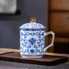 Taza de oficina de porcelana de Jingdezhen de gran capacidad para el hogar y la oficina, regalo, taza creativa china con tapa