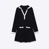 Para Exportação Transfronteiriça Europeia e Americana Roupas Femininas Aliexpress Popular Outono Elegante Slim Macio Vestido de Contraste