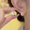 Brincos de pedra olho de gato transparente como gelo em formato de gota de água, usáveis dos dois lados, requintados, combinam com tudo, brincos de estilo frio simples