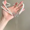 Gargantilha Choker Gravata Vazada de Design de Nicho Europeu e Americano, Colar Longo, Acessório Versátil e de Alta Qualidade para Meninas Modernas