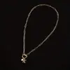 Cadena Cuadrada de Acero Inoxidable con Cierre de Pinza OT, Colgante de 26 Letras, Gargantilla de Moda para Mujer, Superventas Transfronterizo