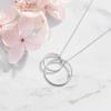 Collar Colgante de Plata S925 Doble Anillo Círculo para Mujer, Cadena Minimalista Entrelazada para Clavícula Joyería de Plata