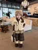 Calças de fleece forradas para meninas, coleção outono e inverno, novo estilo 2026, calças compridas casuais da moda para bebês meninas, calças retas largas espessadas para crianças