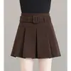 Sobrefalda otoño e invierno 2024 nueva falda negra falda plisada de lana principios de otoño falda de línea A ropa de mujer