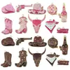 Vaquero Occidental Cabeza de Toro Pistola Botas Sombrero Bufanda Aleación con Goteo de Aceite Accesorios de Joyería DIY Pulsera Collar Colgante