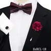 Conjunto de Gravata Borboleta, Abotoaduras e Broche Masculino de Três Peças para Terno de Casamento do Noivo Decoração de Camisa Gravata Borboleta Paisley