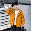 Q074 Chaqueta con Capucha de Moda para Niños para Otoño Nueva Abrigo Elegante para Niños Pequeños