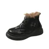 Botas de Nieve para Mujer 2026 Nuevo Estilo de Invierno, Forradas de Felpa y Espesadas Botas Martin, Botines, Zapatos Versátiles para Mujer, Zapatos de Algodón con Suela Gruesa que Aumentan la Altura
