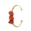 Pulsera de Cristal Natural en Bruto Envuelto en Alambre de Moda Transfronteriza, Accesorios de Pulsera de Cristal Morado y Blanco Natural Tejidos a Mano al por Mayor