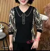 Camiseta de Manga Larga Estilo Nuevo Otoño e Invierno para Madres de Mediana Edad, Moda, Adelgazante, Versátil, Elegante, Camiseta Básica Casual para Mujer