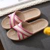 Pantufas de Linho 2025 Femininas Verão Casa Interior Barraca Pantufas de Casal Chão Silencioso Confortável Absorvente de Suor Pantufas Masculinas