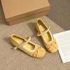 Sapatos Mary Jane Aumentadores de Altura Estilo Retro Francês para Mulheres, Novo Verão 2025 Versátil Casual Baixos Planos Sapatilhas
