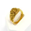 AliExpress fornece estilo retrô moda europeia e americana Anel de Rosa joias de aço titânio banho a vácuo ouro 18K femininas