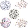 100/Paquete 4*7mm juego blanco cuentas acrílicas alfabeto DIY aretes hechos a mano Joyería collar accesorios de joyería