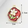 Accesorios para Joyería DIY Estilo Chanel Pequeños Transfronterizos, Joyería DIY Hecha a Mano con Flor Ovalada, Accesorios para Joyería DIY de Aleación Esmaltada