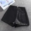 Versátiles shorts de cuero para mujer 2026 nuevo otoño e invierno cintura alta adelgazantes PU cuero casual línea A pantalones de pierna ancha a la moda cómodos