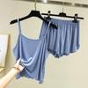 Camisola de verão quente feminina de verão fina solta plus size conjunto de pijama shorts internos de renda colete conjunto de duas peças