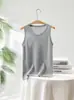 Camisola de Cachemira Pura con Cuello en U y Canalé Chaleco de Punto Clásico Versátil como Capa Base para Otoño e Invierno Camiseta Interior Cálida sin Mangas