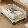 Caja de almacenamiento para debajo de la cama, gabinete plano extraíble, estante de almacenamiento para debajo del televisor, caja de almacenamiento para zapatos debajo del sofá con ruedas