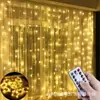 Luces de Cortina Solares LED de Cable de Cobre Cadena de Luces Decoración Navideña USB Cadena de Luces de Hada Estrella Luz de Cadena de Cable de Cobre