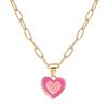 Colar de amor multicolorido personalizado com gota de óleo de hip-hop transfronteiriço Europa e Estados Unidos design retrô senso de moda personalidade fresca atacado para mulheres