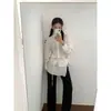 Ins Estilo Coreano Otoño Nuevo Temperamento Francés Suave Nicho de Gama Alta de un Solo Botón Versátil Falda Cortina Trasera Cortina Camisa Top