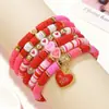 Dia dos Namorados Europeu e Americano Mais Vendido Buquê de Amor Pingente de Lábio Pulseira Versátil de Argila Suave Conjunto de Pulseiras Presente de Dia dos Namorados Chinês