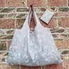 Bolsa de Compras Grande Impresa Lista de Fábrica Bolsa de Nylon Impermeable Bolsa Ecológica Bolsa para la Compra de Comestibles Bolso de Mano Bolsa Plegable