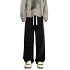 Pantalones Casuales Gruesos Forrados de Polar para Hombre, Tendencia Otoño e Invierno, Pierna Recta Holgada, Pantalones Deportivos Calientes de Chándal, Pierna Recta