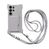 La funda para teléfono móvil de dos cuerdas con hebilla del mismo color y tarjetero lateral es adecuada para Samsung S24ULTRA cordón S23FE tarjetero A14/A34