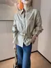 Camisa polo de manga larga color café para mujer, nuevo estilo otoño 2026, ajustada a la cintura con cinturón, adelgazante, top para ir al trabajo