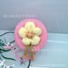 Bolsa de Concha Hecha a Mano con Flores de Dibujos Animados Transfronteriza, Bolsa Tejida de Girasol para Niños, Bolso de Paja Casual para Hombro de Viaje