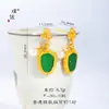 Pu Zuo Jindian Mesmo Estilo Ouro Areia Pérola Galhos Dourados e Folha de Jade Brincos Elegantes Moda Atmosférico Pérola Fulu Brincos de Cabacinha