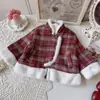 Jaqueta Acolchoada para Meninas Inverno Novo Elegante Espessado Roupa de Ano Novo Casaco de Algodão