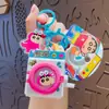 Chaveiro Autêntico Desenho Animado Crayon Shin-Chan Série Máquina de Lavar Pingente de Bolsa de Casal Chaveiro de Carro Pequeno Presente