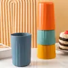 Taza de Agua de Paja de Trigo para Comercio Exterior Transfronterizo Taza para Cepillo de Dientes Doméstico Taza para Cepillo de Bebé Taza para Lavar Taza Imprimible con Logo Regalo