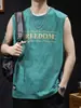 Chaleco Deportivo Lavado Retro Americano para Hombre Sudadera Holgada sin Mangas Fitness Baloncesto Verano Camiseta sin Mangas de Moda