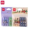 Estuche de papelería Deli, estuche protector para lápices para niños, bonito estuche con dibujos animados, agarre para bolígrafo, tapa de bolígrafo de color, extensor de lápiz