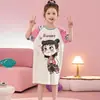 Pijama Infantil para Meninas, Novo Estilo de Verão, Manga Curta, Fino, Caimento Solto, Camisola Estilo Princesa para Crianças Maiores, Pode Ser Usado Fora de Casa como Roupa de Casa