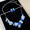 Collar de Conchas Acrílicas de Colores Transfronterizo Europeo y Americano Diseño de Nicho Cadena para Clavícula Joyería de Moda Exagerada para Mujeres