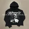 Moletom Gótico Europeu e Americano Estilo Verão Lavagem Americana Personalizado Manga Longa Estilo Japonês Tendência Jaqueta de Alta Qualidade