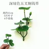 Plástico Cinco Puntas Rábano Verde Hoja de Loto Falsa Flor Planta Verde Pequeña Flor Falsa Adorno Rocalla Interior Micro Paisaje Accesorios