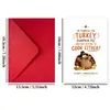 Compra directa transfronteriza: Divertidas tarjetas de felicitación de pavo con temática de Acción de Gracias con deseos y mensajes festivos, incluyendo un sobre - un regalo creativo y considerado