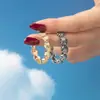 Pendientes Europeos y Americanos Transfronterizos Temu Amazon Más Vendidos Estilo Retro Textura de Concha Geométricos Forma de C Temperamento Único Venta al por Mayor